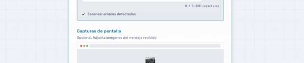 &Aacute;rea de subida de capturas de pantalla