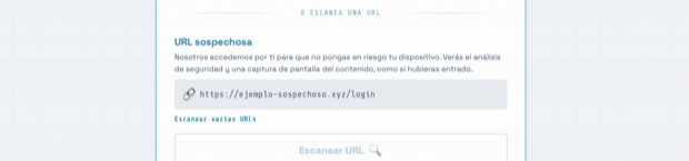 Campo de escaneo de URL sospechosa